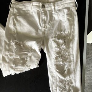 American Eagle Outfitters Women's Ripped White Skinny Jeans